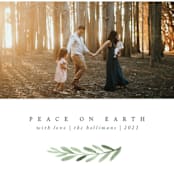 "Clean Laurel Wishes" - Holiday Cards in Slate by The Carillos - Detail