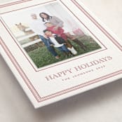 "Grosgrain" - Letterpress Holiday Photo Mount Cards in Scarlet by Jenna Holcomb - Premium Photo Paper Mounted on Card