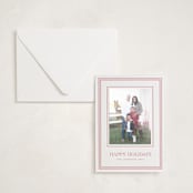 "Grosgrain" - Letterpress Holiday Photo Mount Cards in Scarlet by Jenna Holcomb - Card with Envelope