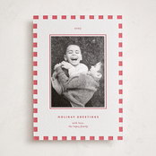 "Linzer Torte" - Letterpress Holiday Photo Mount Cards in Scarlet by Blustery August - Front