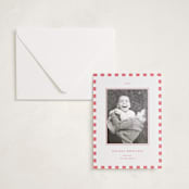 "Linzer Torte" - Letterpress Holiday Photo Mount Cards in Scarlet by Blustery August - Card with Envelope