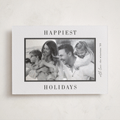 "Cinema" - Letterpress Holiday Photo Mount Cards in Soft Black by Pati Cascino - Front