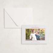"Festive Classic" - Letterpress Holiday Photo Mount Cards in Scarlet by Emily Betts - Card with Envelope
