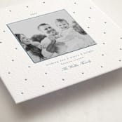 "Swiss Dot" - Letterpress Holiday Photo Mount Cards in Sky Blue by Blustery August - Premium Photo Paper Mounted on Card