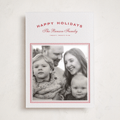 "Summer Story" - Letterpress Holiday Photo Mount Cards in Scarlet by Wildfield Paper Co - Front