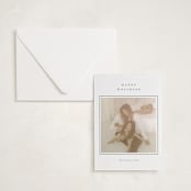 "Photo mount" - Letterpress Holiday Photo Mount Cards in Soft Black by Stacey Meacham - Card with Envelope