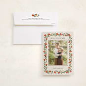 "wreath wrap" - Holiday Photo Mount Cards in Candied Apple by Jen Owens - Card with Envelope