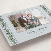 "evergreen garlands" - Holiday Photo Mount Cards in Winter Sky by Rebecca Durflinger - Premium Photo Paper Mounted on Card