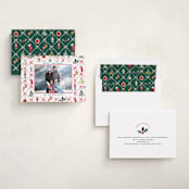 "Festive icons" - Holiday Photo Mount Cards in Leaf by Sarah Knight - Assembled