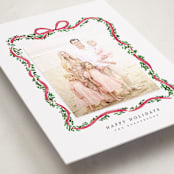 "Ribbonly Frame" - Holiday Photo Mount Cards in Holly Berry by Itsy Belle Studio - Premium Photo Paper Mounted on Card