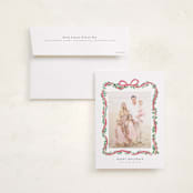 "Ribbonly Frame" - Holiday Photo Mount Cards in Holly Berry by Itsy Belle Studio - Card with Envelope