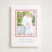 "hand drawn scallop" - Holiday Photo Mount Cards in Berry by Sara Hicks Malone - Front