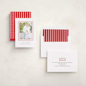 "hand drawn scallop" - Holiday Photo Mount Cards in Berry by Sara Hicks Malone - Assembled