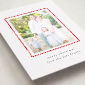 "hand drawn scallop" - Holiday Photo Mount Cards in Berry by Sara Hicks Malone - Premium Photo Paper Mounted on Card