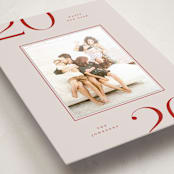 "On the Edge" - Holiday Photo Mount Cards in Cranberry by Michelle Taylor - Premium Photo Paper Mounted on Card