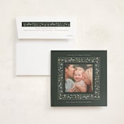 "Fairytale Border" - Holiday Photo Mount Cards in Pine by Erin L. Wilson - Card with Envelope