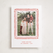 "Hand-drawn ribbon frame" - Holiday Photo Mount Cards in Stocking by Creo Study - Front