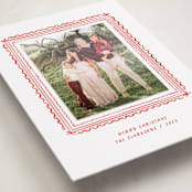 "Hand-drawn ribbon frame" - Holiday Photo Mount Cards in Stocking by Creo Study - Premium Photo Paper Mounted on Card