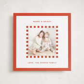 "Checker Frame" - Holiday Photo Mount Cards in Candy Cane by Kelly Watkins - Front