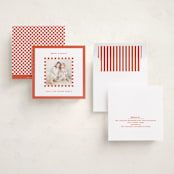"Checker Frame" - Holiday Photo Mount Cards in Candy Cane by Kelly Watkins - Assembled