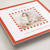 "Checker Frame" - Holiday Photo Mount Cards in Candy Cane by Kelly Watkins - Premium Photo Paper Mounted on Card