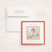 "Checker Frame" - Holiday Photo Mount Cards in Candy Cane by Kelly Watkins - Card with Envelope