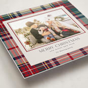"Tartan Traditions" - Holiday Photo Mount Cards in Holly Berry by Yaling Hou Suzuki - Premium Photo Paper Mounted on Card