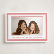 "Viva Stripe" - Holiday Photo Mount Cards in Peppermint by Olivia Raufman - Front