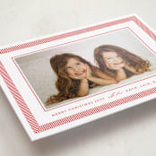 "Viva Stripe" - Holiday Photo Mount Cards in Peppermint by Olivia Raufman - Premium Photo Paper Mounted on Card