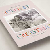 "Jolliest" - Holiday Photo Mount Cards in Gumdrop by Paper Raven Co. - Premium Photo Paper Mounted on Card