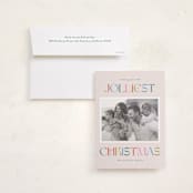 "Jolliest" - Holiday Photo Mount Cards in Gumdrop by Paper Raven Co. - Card with Envelope