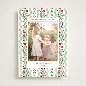 "Vintage ribbon" - Holiday Photo Mount Cards in Sage by Sarah Knight - Front