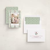 "Vintage ribbon" - Holiday Photo Mount Cards in Sage by Sarah Knight - Assembled