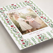 "Vintage ribbon" - Holiday Photo Mount Cards in Sage by Sarah Knight - Premium Photo Paper Mounted on Card