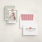 "Bows & Ribbon" - Holiday Photo Mount Cards in Candy Cane by Susan Moyal - Assembled