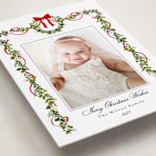 "Bows & Ribbon" - Holiday Photo Mount Cards in Candy Cane by Susan Moyal - Premium Photo Paper Mounted on Card