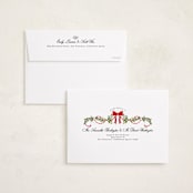 "Bows & Ribbon" - Holiday Photo Mount Cards in Candy Cane by Susan Moyal - FREE Recipient Addressing
