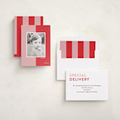 "Retro Block" - Holiday Photo Mount Cards in Cherry by Erin Hodges - Assembled