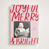 "Joyful Merry Bright" - Holiday Photo Mount Cards in Blush by AK Graphics - Front