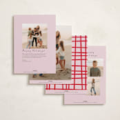 "Joyful Merry Bright" - Holiday Photo Mount Cards in Blush by AK Graphics - Back of Card Options