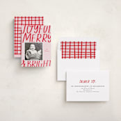 "Joyful Merry Bright" - Holiday Photo Mount Cards in Blush by AK Graphics - Assembled