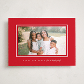 "Devon" - Holiday Photo Mount Cards in Poinsettia by Amy Kross - Front