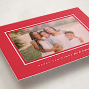 "Devon" - Holiday Photo Mount Cards in Poinsettia by Amy Kross - Premium Photo Paper Mounted on Card