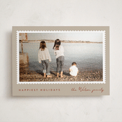 "Stamped" - Holiday Photo Mount Cards in Sand by Maja Cunningham - Front
