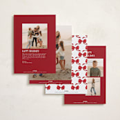 "Winter Monogram" - Holiday Photo Mount Cards in Wreath by Petra Kern - Back of Card Options