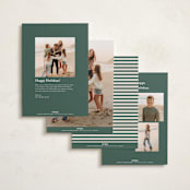 "Merry Christmas Type" - Holiday Photo Mount Cards in Pine by Pixel and Hank - Back of Card Options
