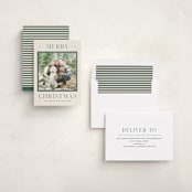 "Merry Christmas Type" - Holiday Photo Mount Cards in Pine by Pixel and Hank - Assembled
