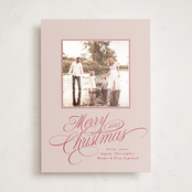 "Glide" - Holiday Photo Mount Cards in Holly Berry by Everett Paper Goods - Front