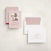 "Glide" - Holiday Photo Mount Cards in Holly Berry by Everett Paper Goods - Assembled