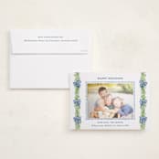 "Plaid bows" - Holiday Photo Mount Cards in Frosted by Sarah Knight - Card with Envelope